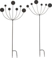 J-Line decoratie Tuin Abstract - ijzer - zwart - large - 2 stuks