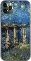 Geschikt voor iPhone 11 Pro Max hoesje - Sterrennacht boven de Rhône - Van Gogh - Kunst - Siliconen Telefoonhoesje
