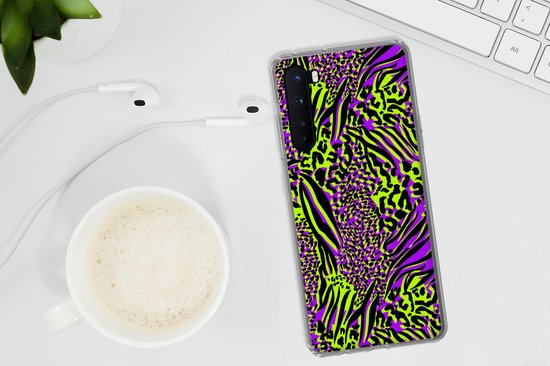 OnePlus Nord - Imprimé animal - Zebra - Fluo - Violet - Siliconen