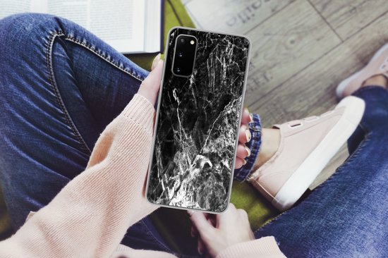 Telefoonhoesje Geschikt voor Samsung Galaxy S20 hoesje - Marmer print - Steen - Luxe - Siliconen Telefoonhoesje Telefoonhoesje
