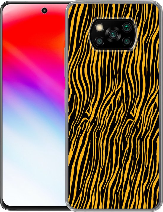 Coque Xiaomi Poco X3 Pro - Imprimé tigre - Zwart - Oranje - Coque de téléphone en Siliconen