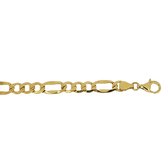 Gouden Figaro Ketting 7 mm 55 cm 14 karaats