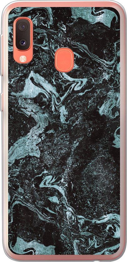 Coque Samsung Galaxy A20e - Natuursteen - Blauw - Pierre - Siliconen