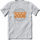 2008 Limited Edition Ring T-Shirt | Zilver - Goud | Grappig Verjaardag en Feest Cadeau Shirt | Dames - Heren - Unisex | Tshirt Kleding Kado | - Licht Grijs - Gemaleerd - L