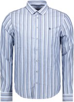 Haze & Finn Overhemd Regular Fit Classic Collar Mc17 0130 12 Stripe Dark Navy Mannen Maat - L