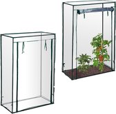Relaxdays 2x tomatenkas PVC - 150x100x50 cm - tuinkas transparant - grote folie kweekkas