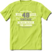 48 Jaar Legend T-Shirt | Zilver - Wit | Grappig Verjaardag en Feest Cadeau | Dames - Heren - Unisex | Kleding Kado | - Groen - M