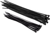 Setje van 100x stuks kabelbinders/tie-wraps zwart 20-25 cm - Klussen/gereedschap - 3.6 mm breed