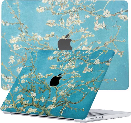 Lunso - cover hoes - Geschikt voor MacBook Pro 14 inch (2021-2023) - Van Gogh Amandelbloesem - Vereist model A2442/A2779/A2918/A2992