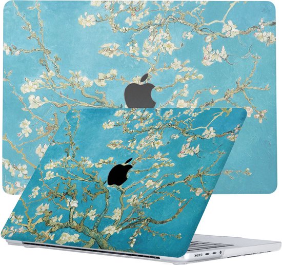 Housse Ordinateur MacBook 12 pouces - Fleurs Fond Bleu