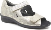 durea 7371 dames sandaal taupe met klittenbandsluiting
