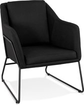 Alterego Fauteuil lounge design 'FABIO' en tissu noir