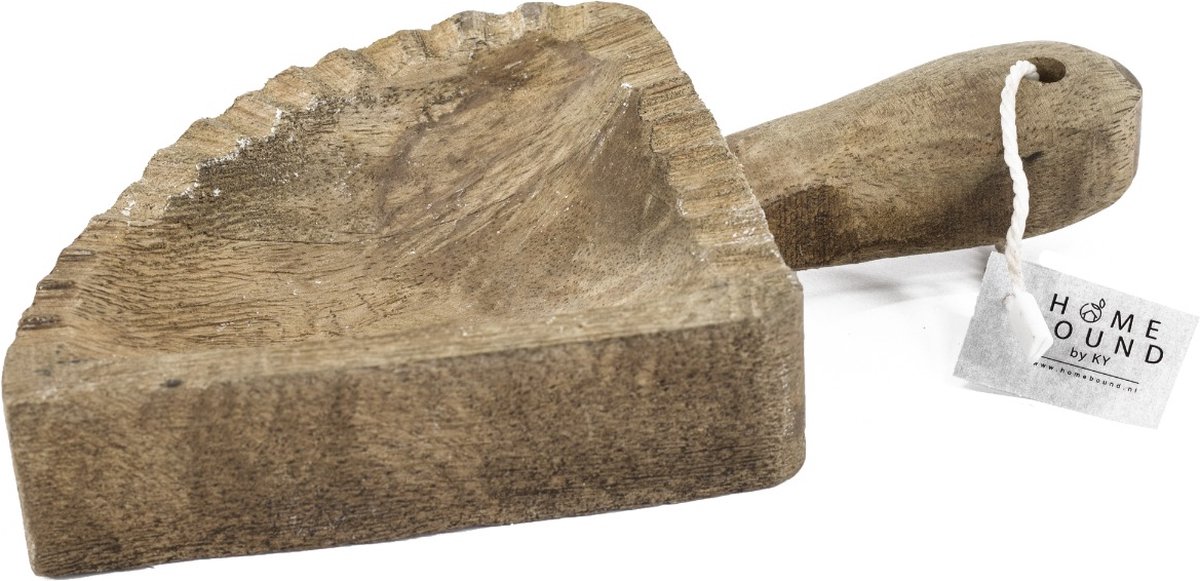 Houten schaal met handvat