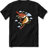 Lovebirds - Valentijn T-Shirt | Grappig Valentijnsdag Cadeautje voor Hem en Haar | Dames - Heren - Unisex | Kleding Cadeau | - Zwart - 3XL