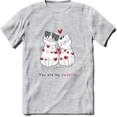 You Are My Sweety - Valentijn T-Shirt | Grappig Valentijnsdag Cadeautje voor Hem en Haar | Dames - Heren - Unisex | Kleding Cadeau | - Licht Grijs - Gemaleerd - XL