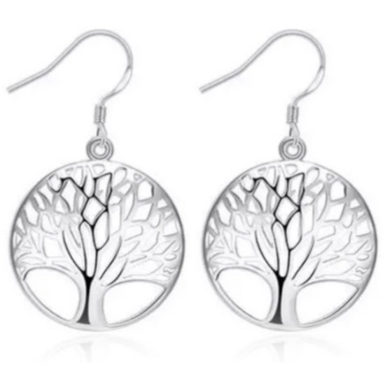 Chanerie | Cadeau | Moederdag | Oorhangers | Zilver | Levensboom | Cadeau voor haar