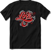 Love - Valentijn T-Shirt | Grappig Valentijnsdag Cadeautje voor Hem en Haar | Dames - Heren - Unisex | Kleding Cadeau | - Zwart - L