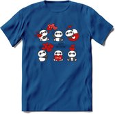 Liefdes Panda's - Valentijn T-Shirt | Grappig Valentijnsdag Cadeautje voor Hem en Haar | Dames - Heren - Unisex | Kleding Cadeau | - Donker Blauw - S