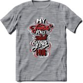 My Favorite Place Is You - Valentijn T-Shirt | Grappig Valentijnsdag Cadeautje voor Hem en Haar | Dames - Heren - Unisex | Kleding Cadeau | - Donker Grijs - Gemaleerd - S