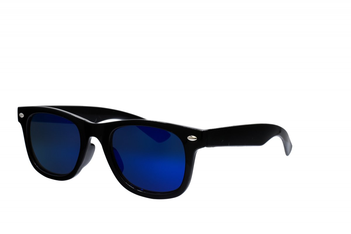 Hidzo Kinder Zonnebril Zwart - UV 400 - Blauwe Glazen