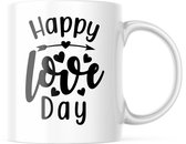 Valentijn Mok met tekst: Happy Love Day | Valentijn cadeau | Valentijn decoratie | Grappige Cadeaus | Koffiemok | Koffiebeker | Theemok | Theebeker