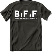 Beer Friends Forever T-Shirt | Bier Kleding | Feest | Drank | Grappig Verjaardag Cadeau | - Donker Grijs - L