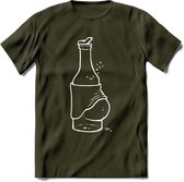 Bierbuik T-Shirt | Bier Kleding | Feest | Drank | Grappig Verjaardag Cadeau | - Leger Groen - L