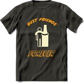 Best Friends Forever T-Shirt | Bier Kleding | Feest | Drank | Grappig Verjaardag Cadeau | - Donker Grijs - 3XL