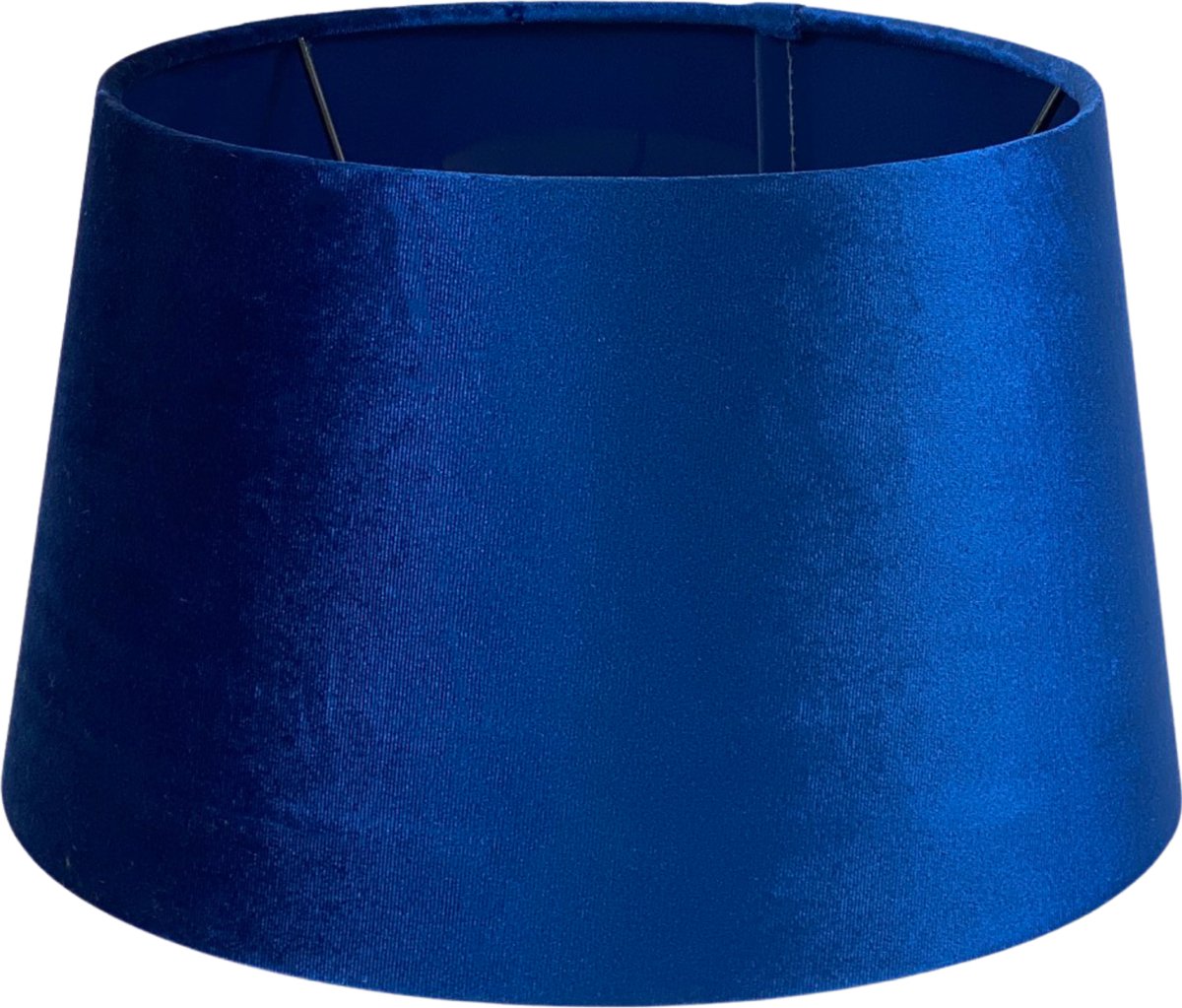 Lucy’s Living Luxe Velvet Lampenkap VENICE Navy Blue - ø 40 x H 20 cm - E27 Fitting -blauw - lamponderdelen - verlichting – tafellamp - woonaccessoires - wonen