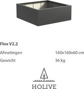 Polyester Flox V2.2 Vierkant 160x160x60 cm. Plantenbak