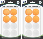 16x stuks Tafeltennis pingpong balletjes wit en oranje 40 mm/4 cm - Sportief speelgoed - Sporten - Tafeltennissen