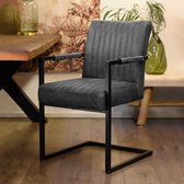 HUUS Stoel België met armleuning - Set van 2 - Topkwaliteit stoel - Antraciet