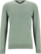 Michaelis heren trui katoen - slim fit met V-hals - groen -  Maat: XL