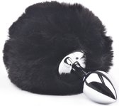 Fluffy Buttplug Black Small - Makkelijk schoonmaken - Stimulerend voor man en vrouw - Kunstbont - Stimulerend voor mannen - Spannend voor koppels - Sex speeltjes - Sex toys - Eroti