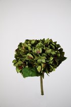 Kunstbloem - Hydrangea - hortensia - topkwaliteit decoratie - 2 stuks - zijden bloem - Groen - 26 cm hoog