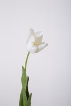 Kunstbloem - Tulp - topkwaliteit decoratie - 2 stuks - zijden bloem - Wit - 62 cm hoog