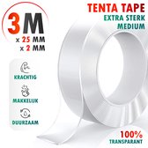 TENTA® Dubbelzijdig Tape Extra Sterk - 3m x 25mm x 2mm