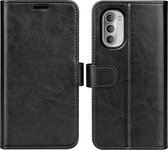 Motorola Moto G51 Hoesje - MobyDefend Wallet Book Case (Sluiting Achterkant) - Zwart - GSM Hoesje - Telefoonhoesje Geschikt Voor: Motorola Moto G51