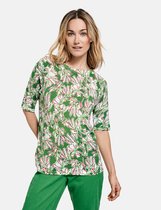 GERRY WEBER Dames Trui met korte mouwen en bloemenmotief