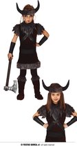 Guirca - Piraat & Viking Kostuum - Bjorn De Ruige Viking Kind Kostuum - zwart - Maat 176 - Carnavalskleding - Verkleedkleding