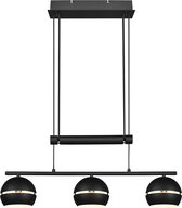 LED Hanglamp - Hangverlichting - Nitron Flatina - E14 Fitting - 3-lichts - Rechthoek - Mat Zwart - Aluminium