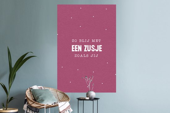Stickers muraux - Citations - Proverbes - Si heureux avec une soeur comme toi - Soeur - Frère - 80x120 cm - Film adhésif