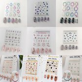 10 pakken luxe nagel decoraties - french nagels - mooie nagel stickers - nagellijm - kerst - nail stickers