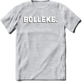 Bolleke - Valentijn T-Shirt | Grappig Valentijnsdag Cadeautje voor Hem en Haar | Dames - Heren - Unisex | Kleding Cadeau | - Licht Grijs - Gemaleerd - XL