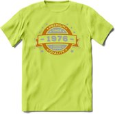 Premium Since 1976 T-Shirt | Goud - Zilver | Grappig Verjaardag Kleding Cadeau Shirt | Dames - Heren - Unisex Tshirt | - Groen - 3XL