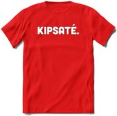 Kipsate - Snack T-Shirt | Grappig Verjaardag Kleding Cadeau | Eten En Snoep Shirt | Dames - Heren - Unisex Tshirt | - Rood - S