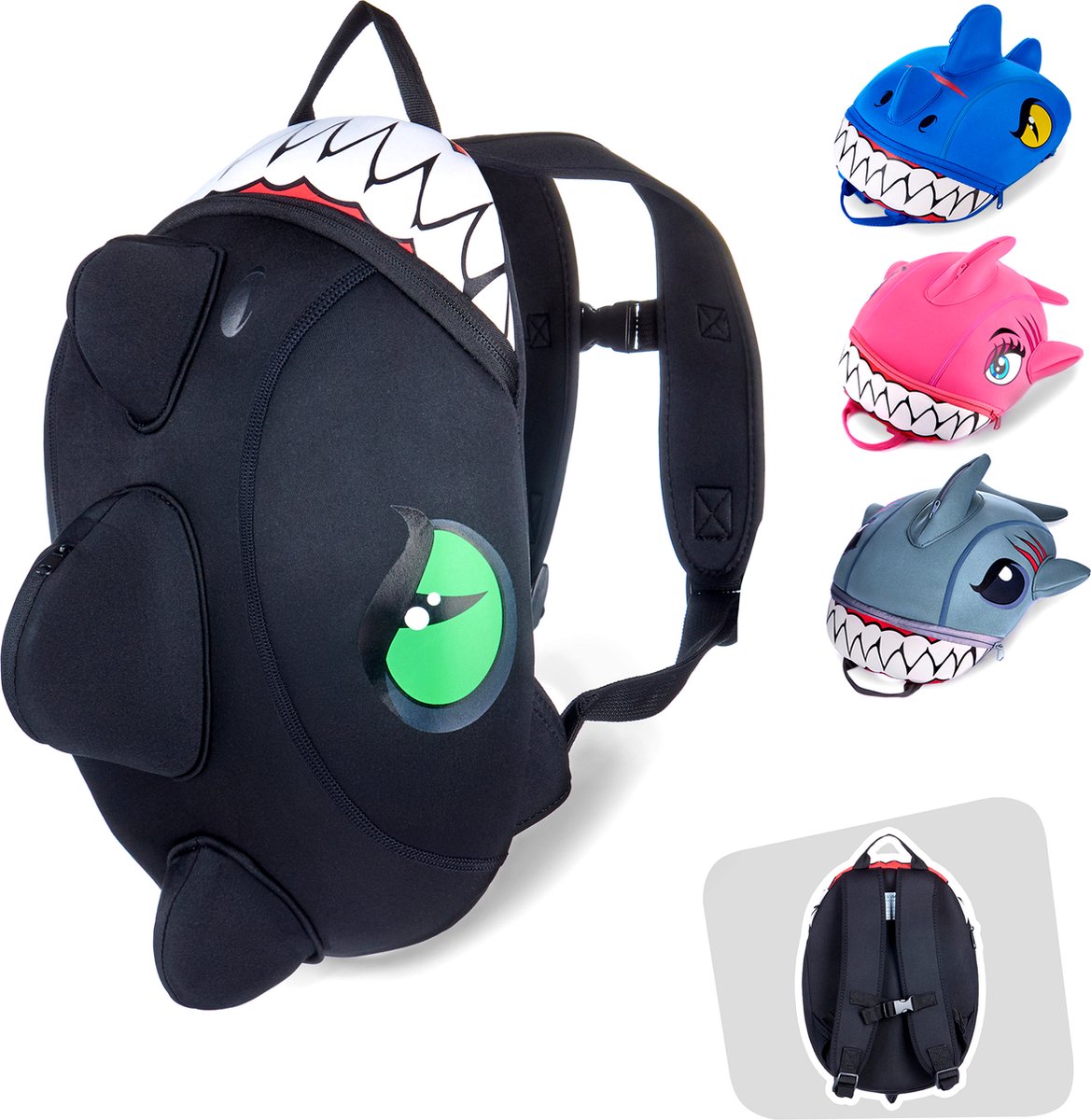 Crazy Safety - Rugzak - Zwarte Draak - Medium - Verstelbaar