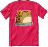 Kikkker vriend T-Shirt Grappig | Dieren reptielen Kleding Kado Heren / Dames | Animal Skateboard Cadeau shirt - Roze - L