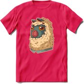 Casual lama T-Shirt Grappig | Dieren alpaca Kleding Kado Heren / Dames | Animal Skateboard Cadeau shirt - Roze - S