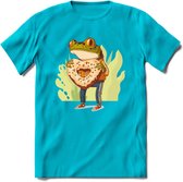 Valentijn kikker T-Shirt Grappig | Dieren Valentijnsdag Kleding Kado Heren / Dames | Animal Skateboard Cadeau shirt - Blauw - XL